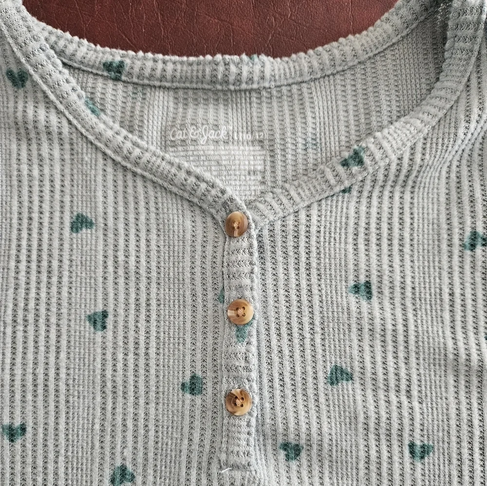 Cat & Jack Girls Sz Lg Sage Green Textured Knit Top - Picture 5 of 5